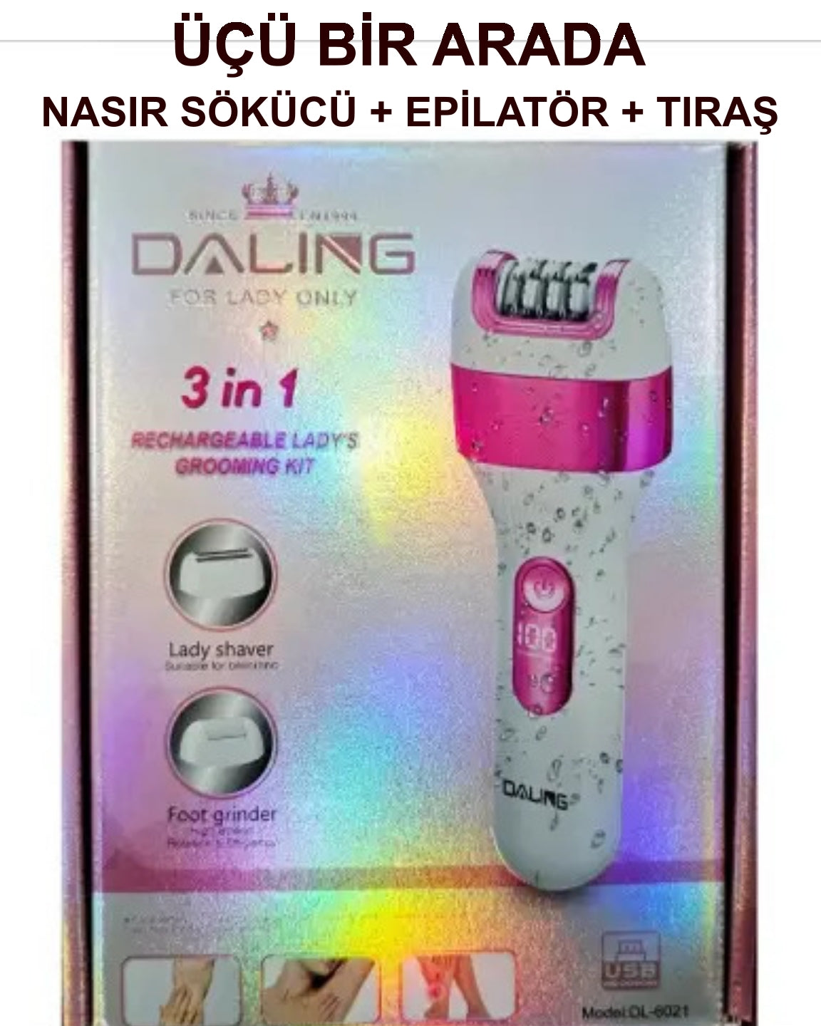 3ü 1 Arada Nasır Sökücü + Epilatör + Tıraş Makinesi