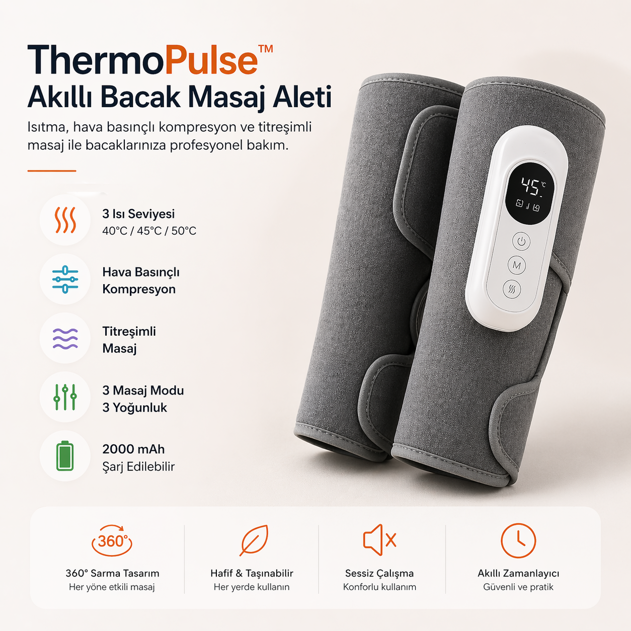 ThermoPulse™ Akıllı Bacak Masaj Aleti