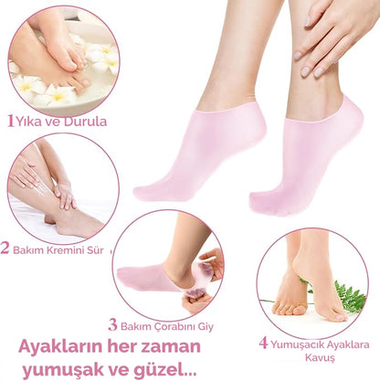 1 Alana 1 Bedava Silikon Ayak Bakım Çorabı